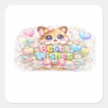 Söt Kawaii Lycka önskar Katt Pastell Rosa Blommig