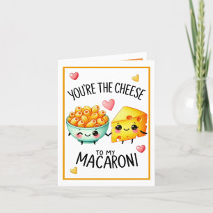 Söt Kawaii Macaroni och Ost Tack Kort