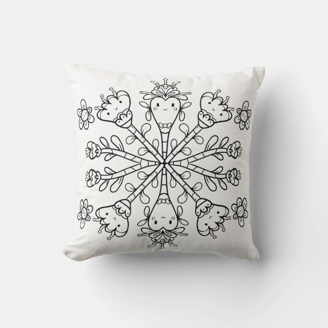 Söt Kawaii Mandala Kudde (Framsida)