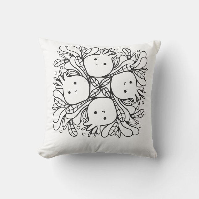 Söt Kawaii Mandala Kudde (Framsida)