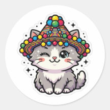 Söt Kawaii Marockansk Amazigh Katt Vävd Hatt Klist
