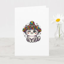 Söt Kawaii Marockansk Amazigh Katt Vävd Hatt Pom-P