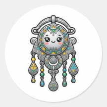 Söt Kawaii Marockansk Amazigh Tazarzit Silverdekal