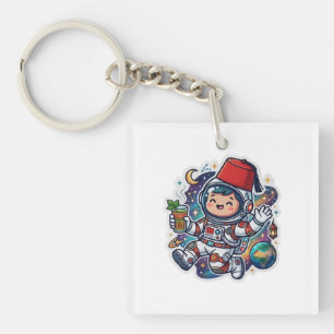 Söt Kawaii marockansk astronaut Mint Te Fez-kliste