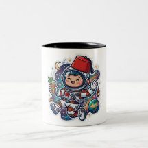 Söt Kawaii marockansk astronaut Mint Te Fez-kliste