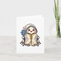 Söt Kawaii Marockansk Barnous-kappa och Khamsa-han