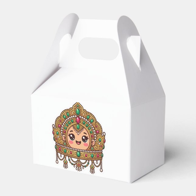 Söt Kawaii Marockansk Bröllopskrona Traditionell K Presentaskar (Framsidan Sidan)