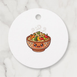 Söt Kawaii Marockansk Couscous Matskål Klistermärk Gåvor Etiketter