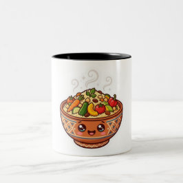 Söt Kawaii Marockansk Couscous Matskål Klistermärk Två-Tonad Mugg