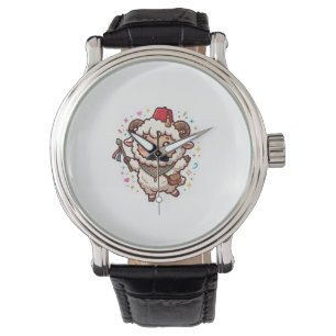Söt Kawaii Marockansk Eid al-Adha Får Fez-dekal Armbandsur