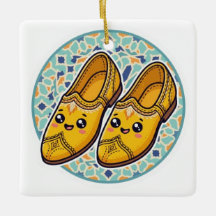 Söt Kawaii Marockansk Gul Belgha Skor anSticker