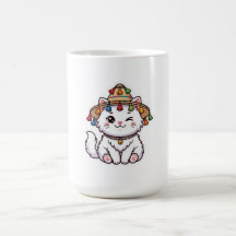 Söt Kawaii Marockansk Katt med Traditionell Nordli