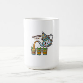 Söt Kawaii Marockansk Myntte Tekanna och Glas S Kaffemugg