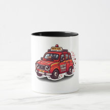Söt Kawaii Marockansk Röd Petit Taxi Stad TrSticke