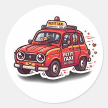 Söt Kawaii Marockansk Röd Petit Taxi Stad TrSticke