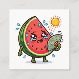 Söt Kawaii Marockansk Sommarvattenmelon DallSticke Fyrkantigt Visitkort