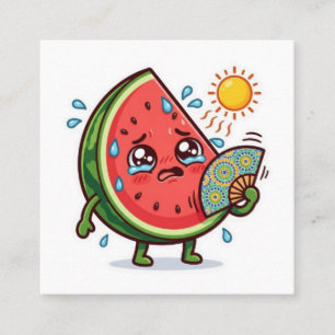 Söt Kawaii Marockansk Sommarvattenmelon DallSticke Fyrkantigt Visitkort