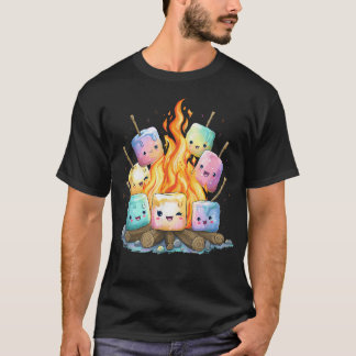 Söt Kawaii Marshmallow Läggereld Sommar T Shirt