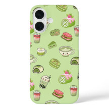 Söt Kawaii Matcha Efterrätter Telefonfodral