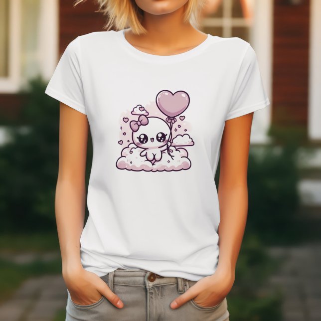 Söt Kawaii med en hjärtballong T Shirt (Skapare uppladdad)