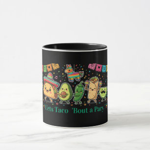 Söt Kawaii Mexikansk Matfest - Taco Burrito Avokad Mugg