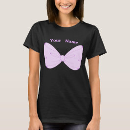 Söt Kawaii Minimalistisk Lila Båge Anpassad T-Shir T Shirt