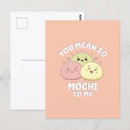 Söt Kawaii Mochi Mat Pun Pastell Kärlek Citat Vykort