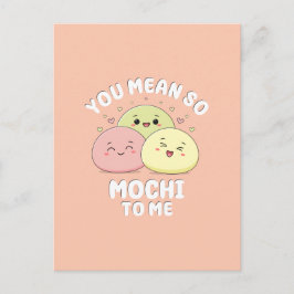 Söt Kawaii Mochi Mat Pun Pastell Kärlek Citat Vykort