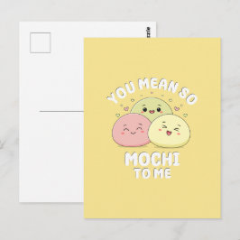 Söt Kawaii Mochi Mat Pun Pastell Kärlek Citat Vykort