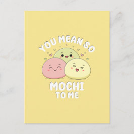 Söt Kawaii Mochi Mat Pun Pastell Kärlek Citat Vykort