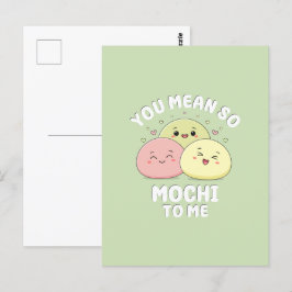 Söt Kawaii Mochi Mat Pun Pastell Kärlek Citat Vykort