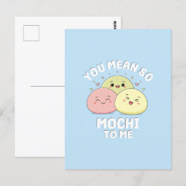 Söt Kawaii Mochi Mat Pun Pastell Kärlek Citat Vykort