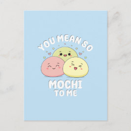 Söt Kawaii Mochi Mat Pun Pastell Kärlek Citat Vykort