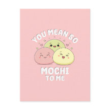 Söt Kawaii Mochi Mat Pun Pastell Rosa Kärlekskvot