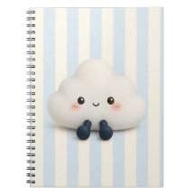 Söt Kawaii Moln Spiral Anteckningsbok