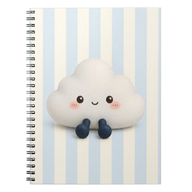 Söt Kawaii Moln Spiral Anteckningsbok (Framsidan)