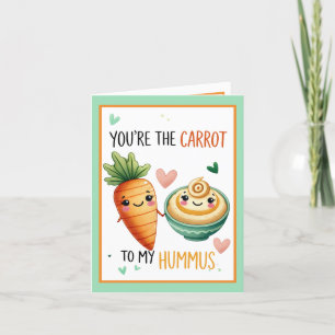 Söt Kawaii Morot och Hummus Tack Kort