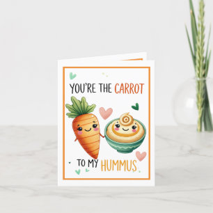 Söt Kawaii Morot och Hummus Tack Kort