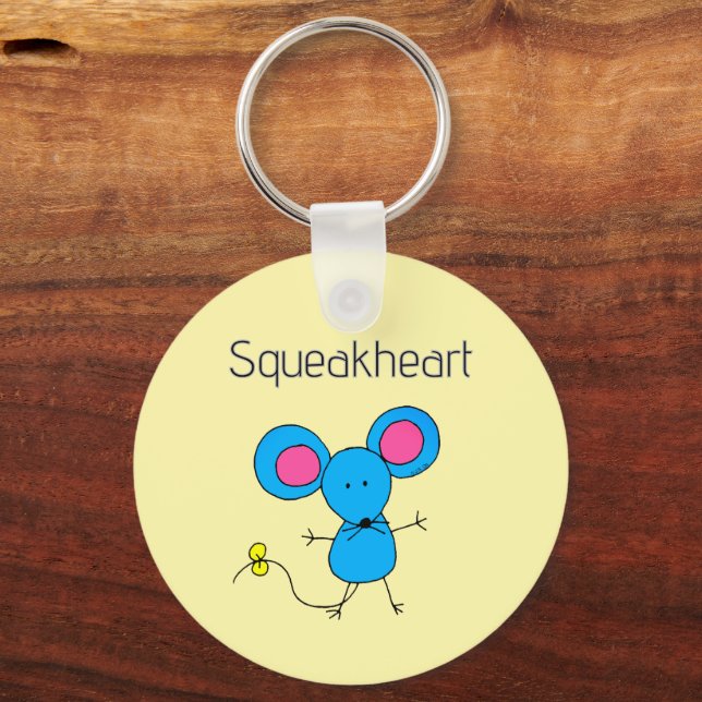 Söt Kawaii Mus Squeakheart Kärlek Nyckelring (Framsida)