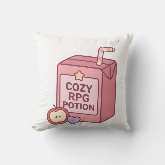 Söt Kawaii Mysig RPG-Potion Juice Box Kudd Kudde (Framsida)