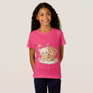 Söt Kawaii Nallebjörn T-Shirt för Barn