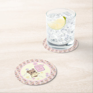 Söt kawaii nallebjörn tjejig rolig koreansk stil underlägg papper rund