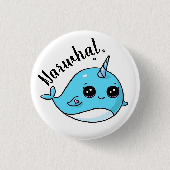 Söt Kawaii Narval  Knapp (Framsida)