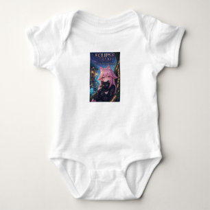 Söt Kawaii Neko Flicka & Svart Katt Magisk Fantasy T Shirt