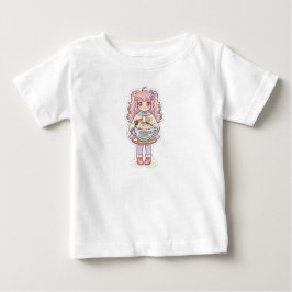 Söt Kawaii Neko Kaffe Chibi Anime Flicka Baby T-Sh T Shirt