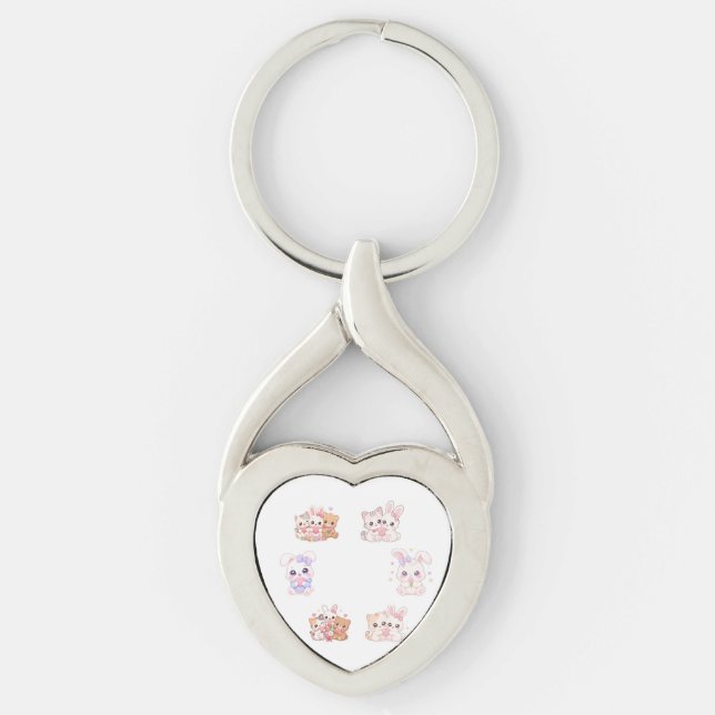 Söt Kawaii Nyckelring för bästa vänner -  (Framsidan)