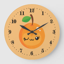Söt Kawaii orange-kök Large Clock Stor Klocka
