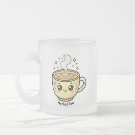 Söt Kawaii Örtete-mugg Frostad Glasmugg