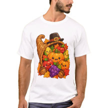 Söt Kawaii Överflöd Thanksgiving Skörd