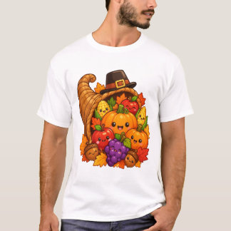 Söt Kawaii Överflöd Thanksgiving Skörd T Shirt